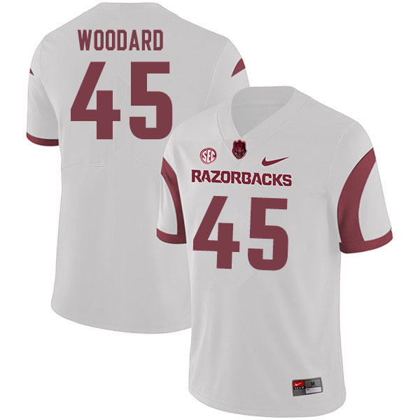 Men #45 Jackson Woodard Arkansas Razorbacks College Football Jerseys Sale-White - Click Image to Close